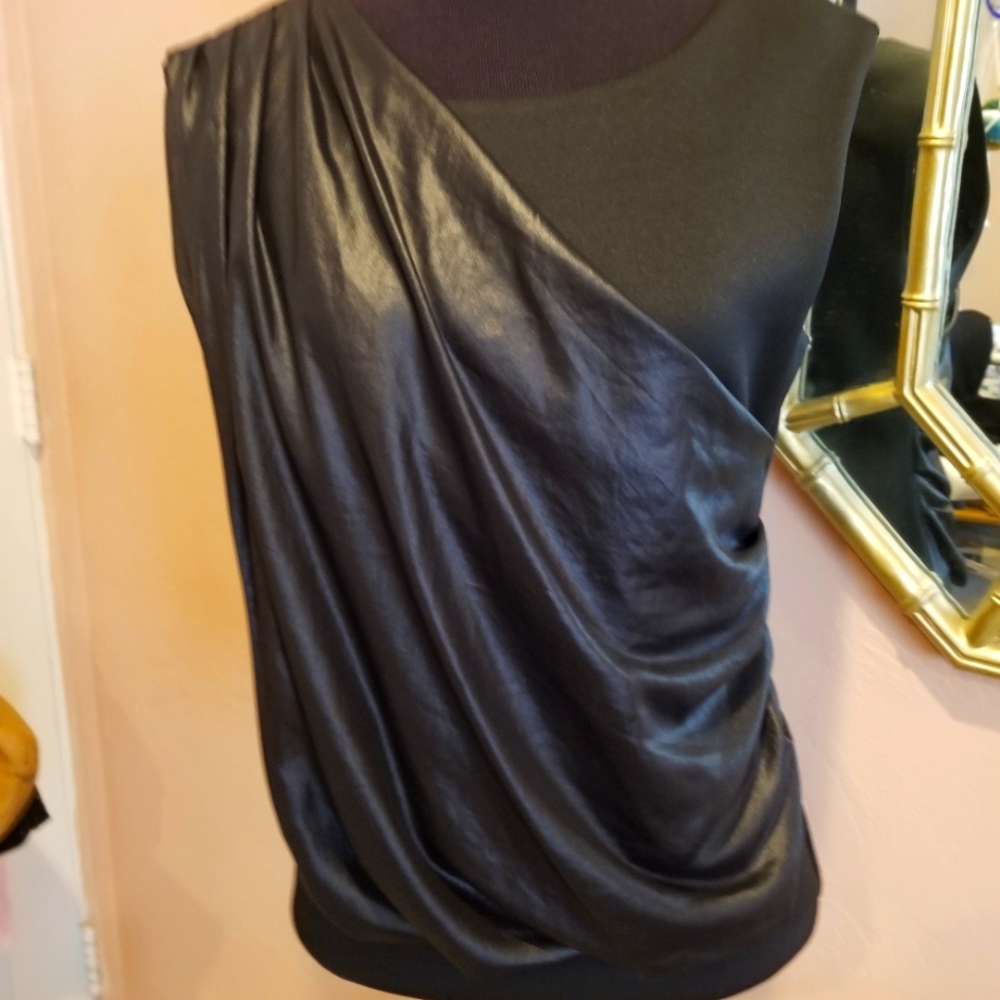 Trouve Black Draped Top